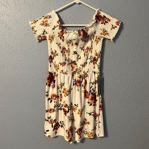 J for Justify floral white romper.